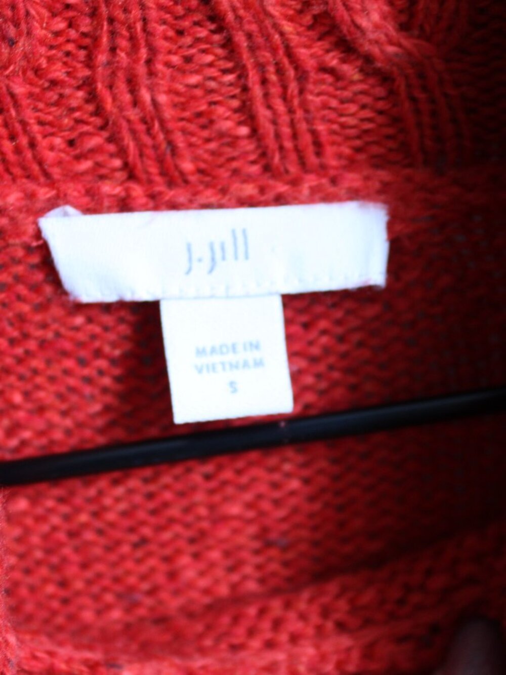 J. Jill Red Cotton Blend Oversized Tunic Knit Turtleneck Sweater Size Small - Picture 3 of 6
